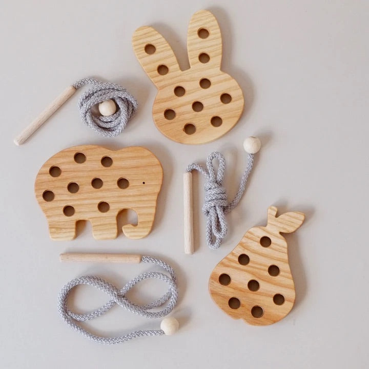 blossom and bear Wooden lacing toy