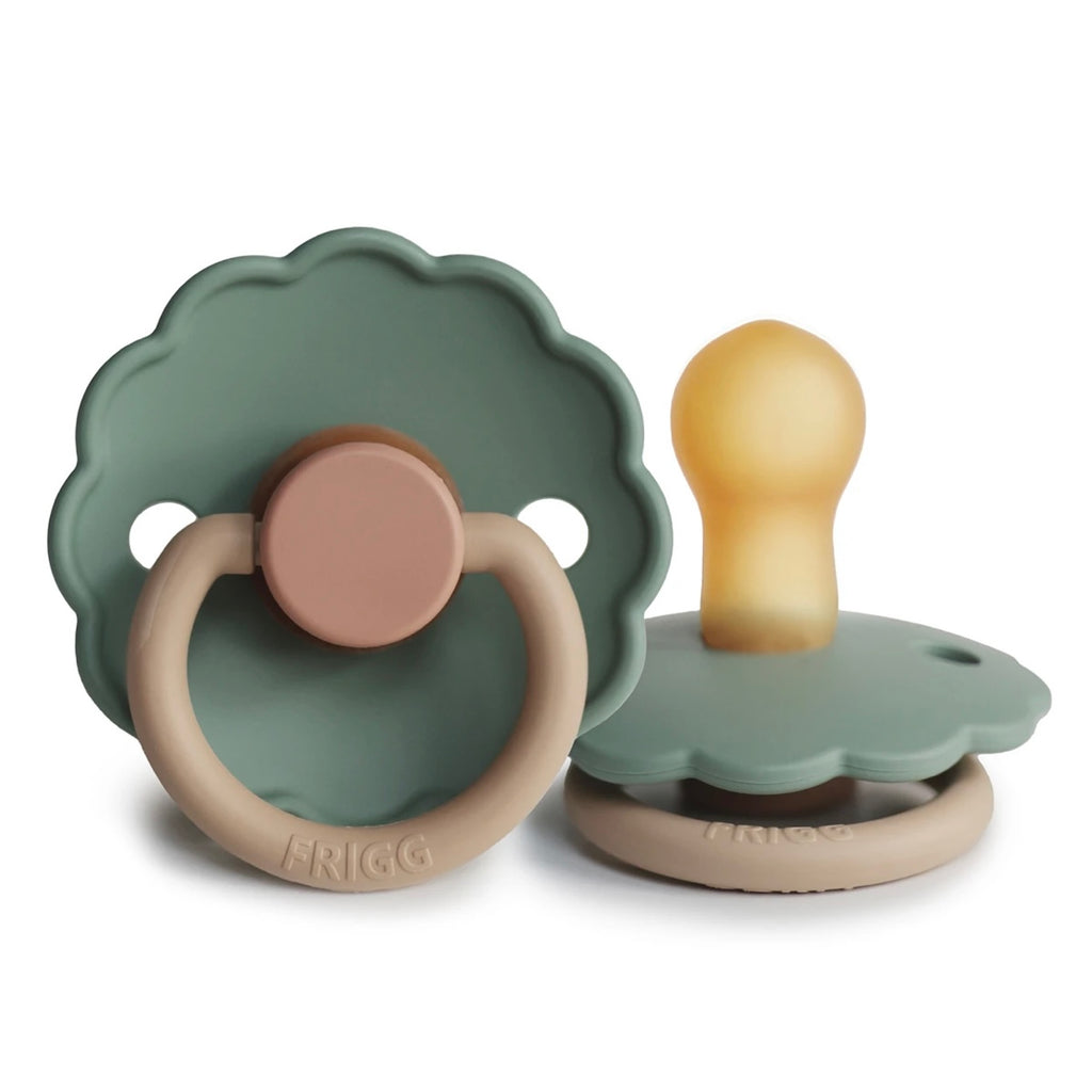 FRIGG Daisy Natural Rubber Pacifier | Colorblock Willow