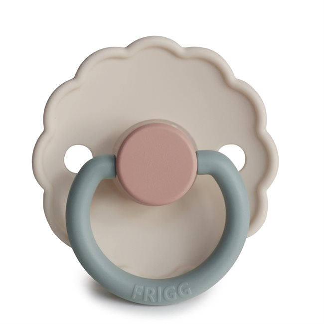 FRIGG Daisy Natural Rubber Pacifier | Colorblock Cotton Candy
