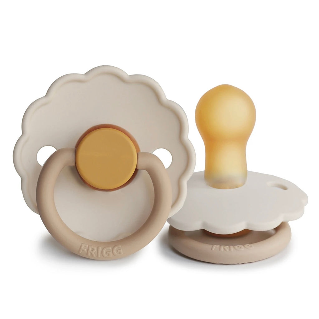 FRIGG Daisy Natural Rubber Pacifier | Colorblock Chamomile