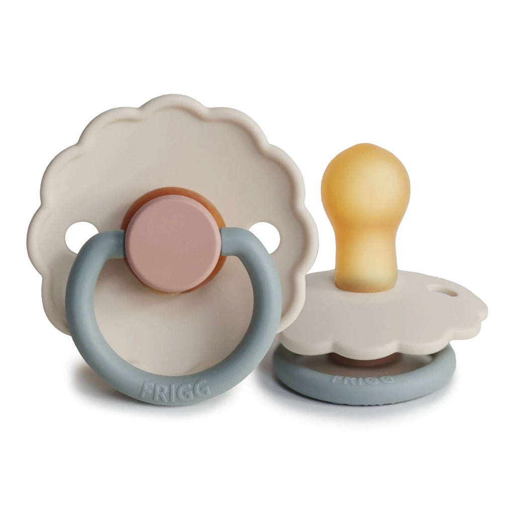 FRIGG Daisy Natural Rubber Pacifier | Colorblock Cotton Candy