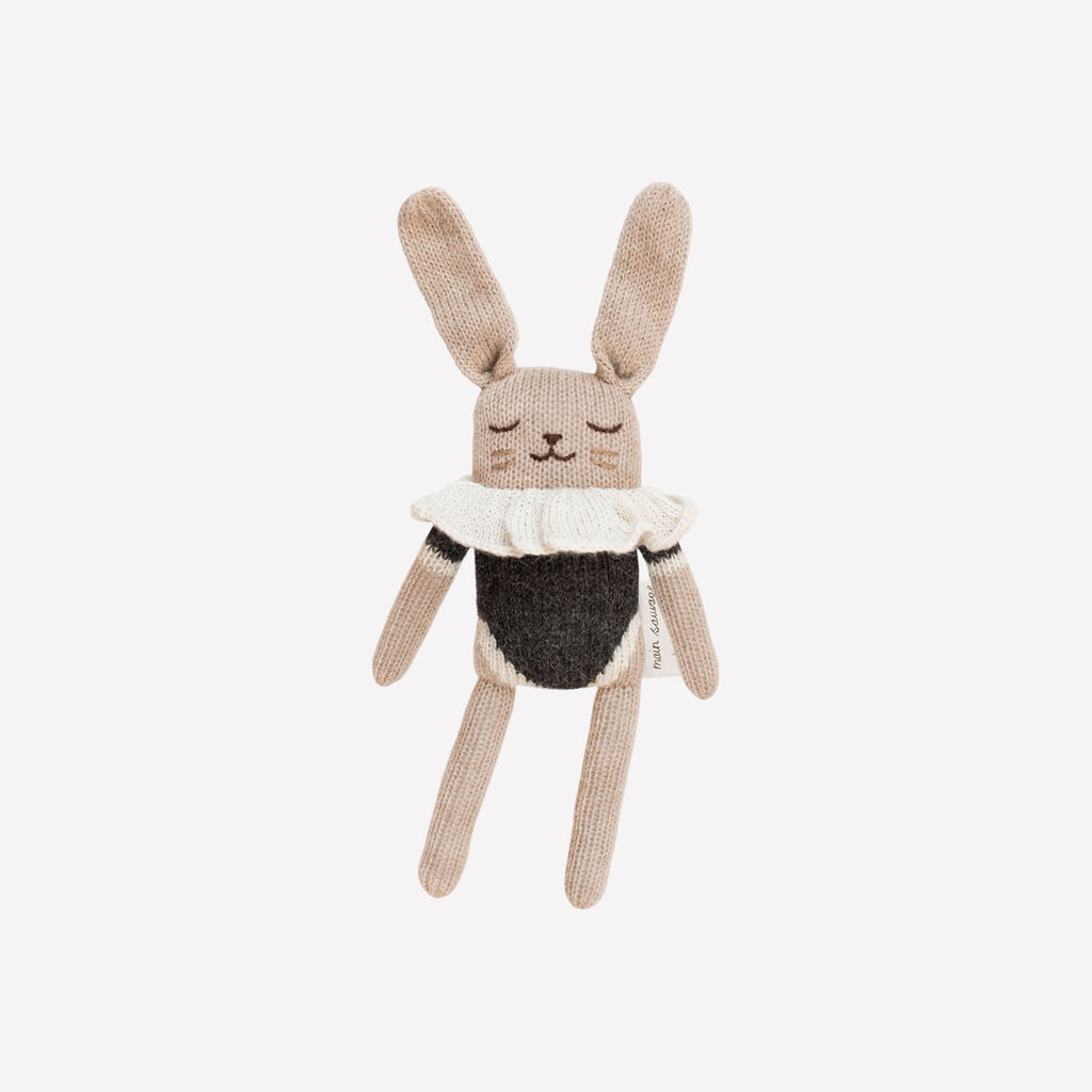 bunny knit toy | black bodysuit